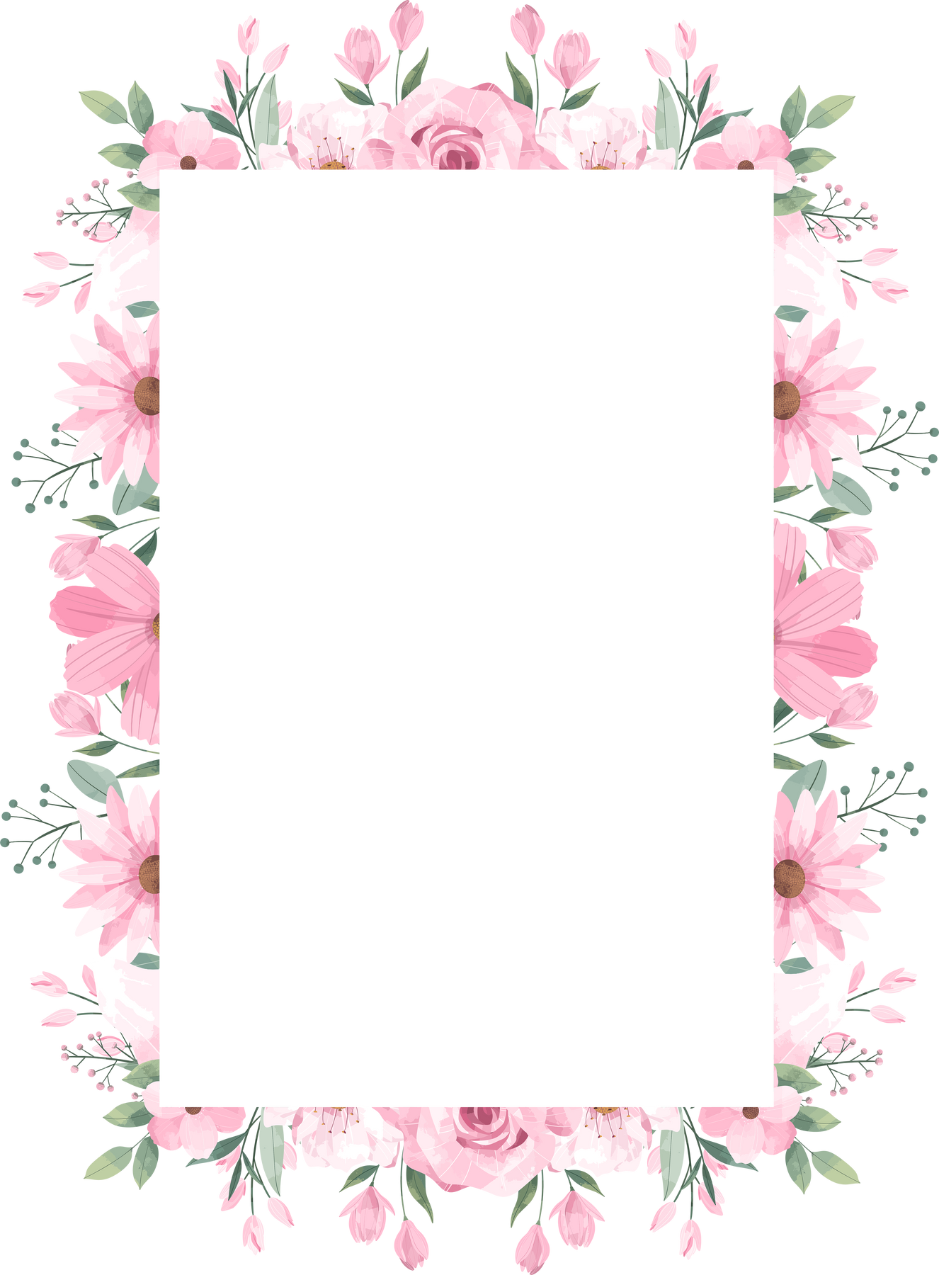 Pink Flower Frame Background